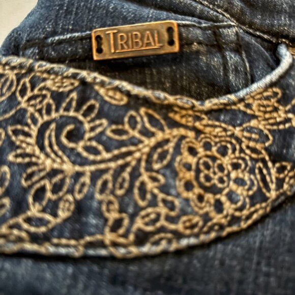 Tribal Brand Jeans with Embroidered Pockets - Boho Denim Style - Picture 3 of 7
